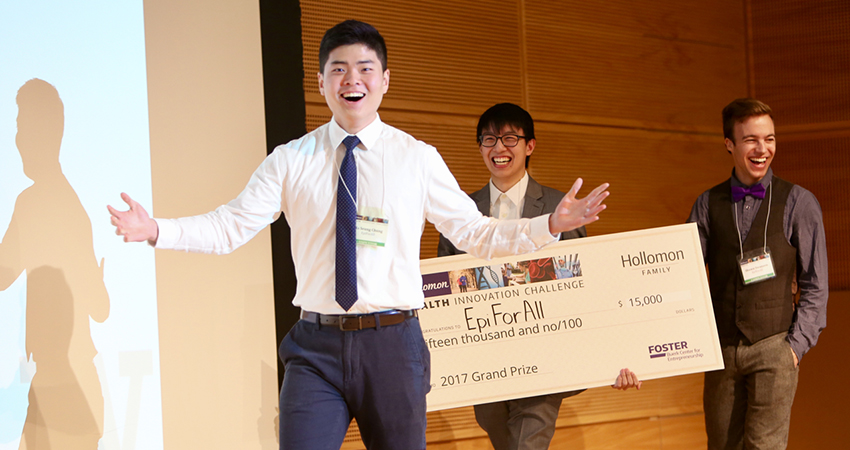 EpiForAll winners with prize check